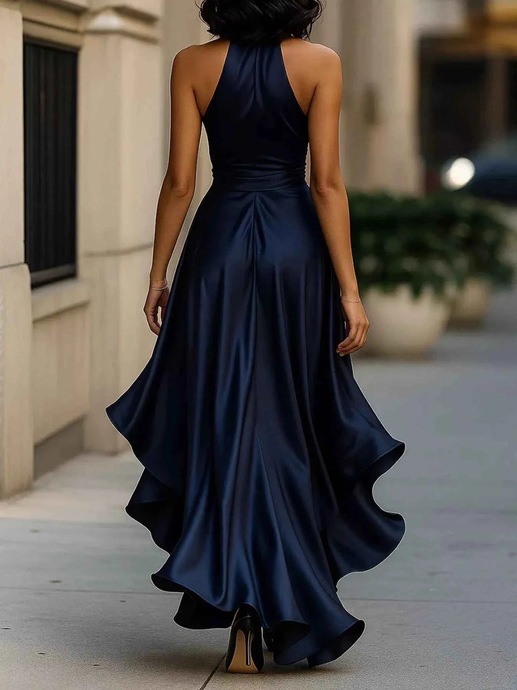 Ruffled Halter Neck Maxi Dress
