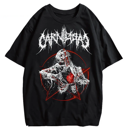 Gothic Demon Anime Print T-Shirt Women Y2K Harajuku Streetwear