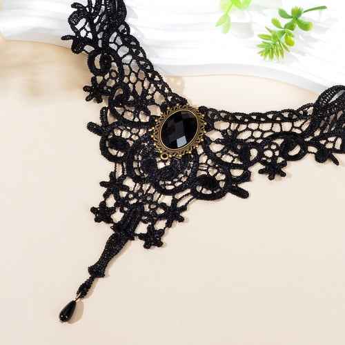 Vintage Gothic Black Hollow Lace Choker Tattoo Collar Necklace Cosplay