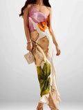 Full Size Floral Print One-Shoulder Maxi Dress Plus Size