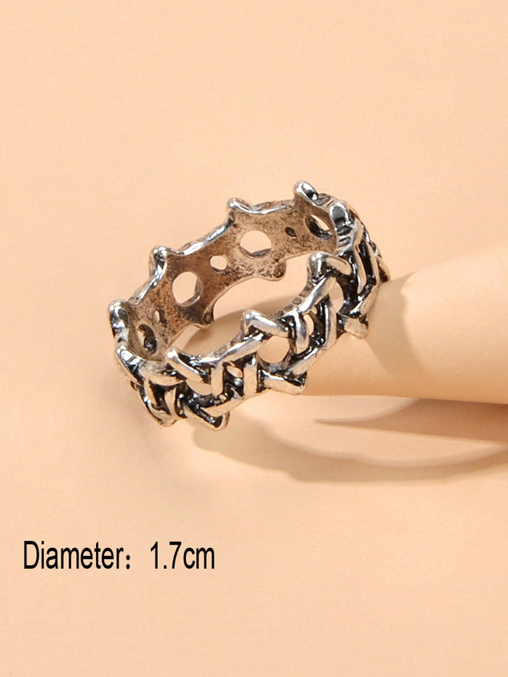 Hip Hop Punk Gothic Jewellery Antique Silver Geometric Finger Ring Women Band