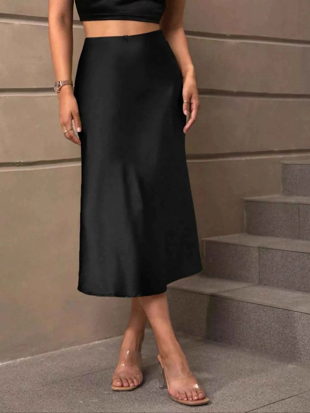 Satin Midi Skirt