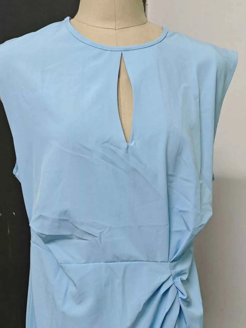 Ruched Waist Sleeveless Dress