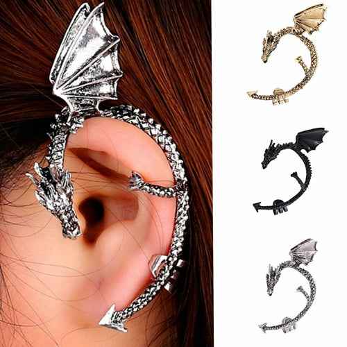 Retro Vintage Gothic Rock Punk Twine Dragon Shape