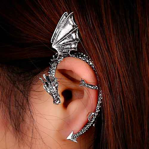 Retro Vintage Gothic Rock Punk Twine Dragon Shape
