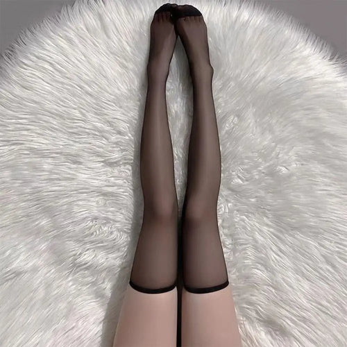 Black White Sexy Overknee Long Socks Women Sweet Girls Lolita Bowknot
