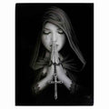 19x25cm Gothic Prayer Canvas Plaque by Anne Stokes