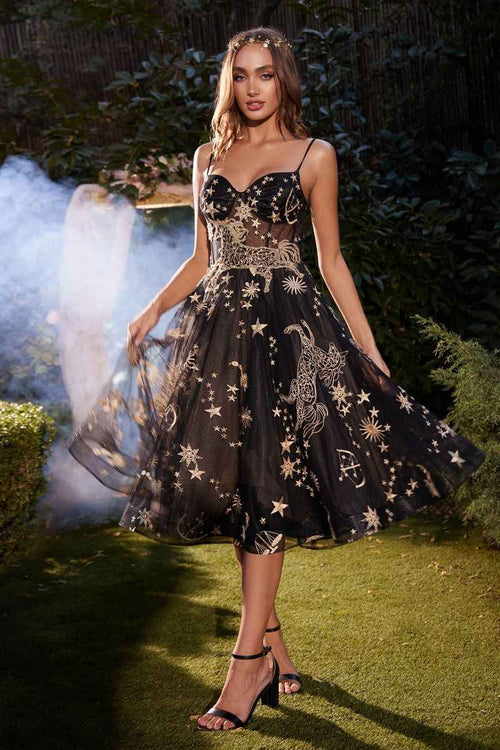 Constellation Corset Tulle A-Line Cocktail