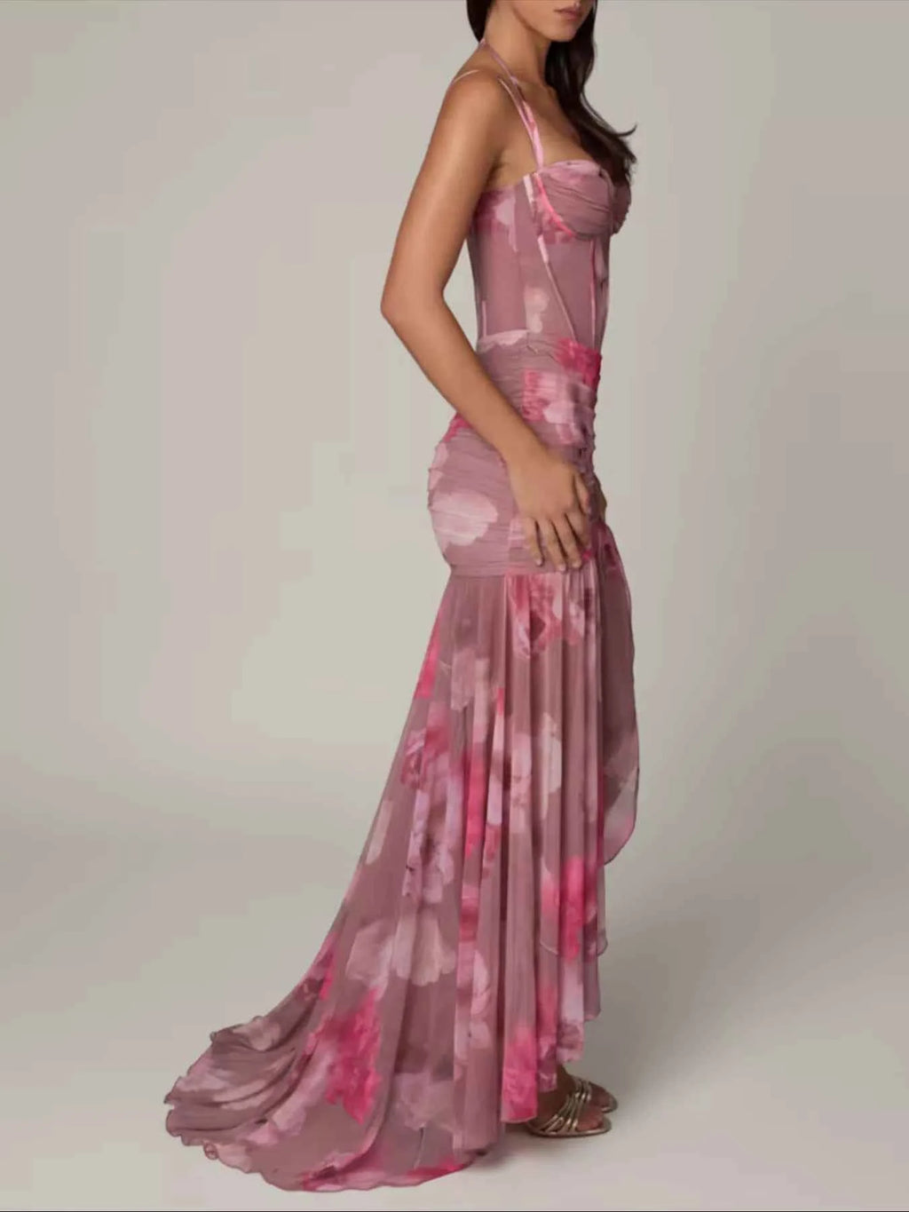Sweetheart Neck Slit Maxi Dress