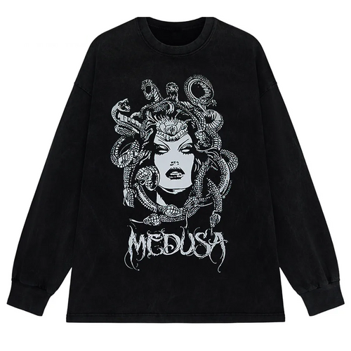 Gothic Dark Graphic T-Shirt Women Oversized Harajuku Punk Streetwear Tee
