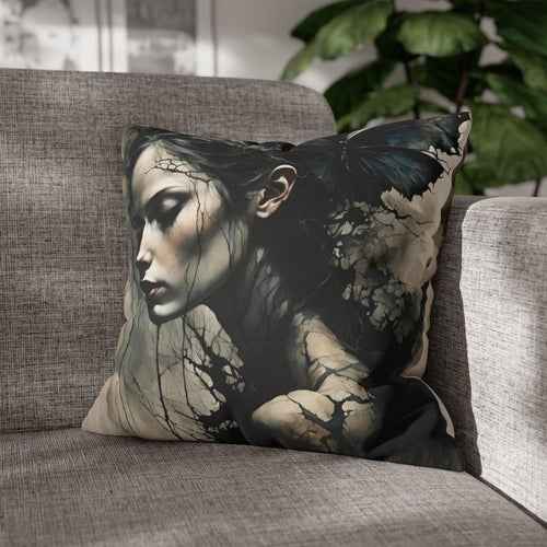 Gothic Allure - Ethereal Obscurity Fairy Throw Pillow Cover