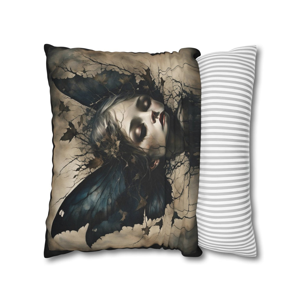 Gothic Allure - Midnight Enchantment Fairy Throw Pillow Cover