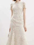 Lace Short Sleeve Mermaid Dress