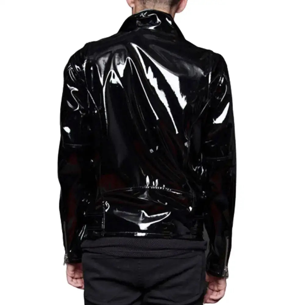 Men's Gothic PVC Vinyl Biker Jacket – EMO Punk Style