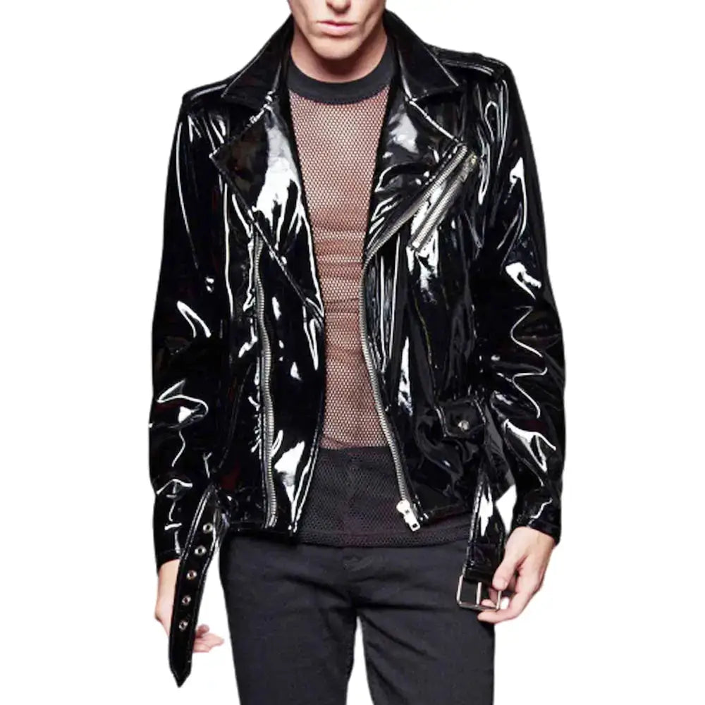 Men's Gothic PVC Vinyl Biker Jacket – EMO Punk Style