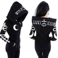Women Hoodies Gothic Punk Moon Letter Print Sweatshirts 2018 Autumn