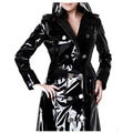 Women Vinyl PVC Shinny Coat Black Gothic Coat